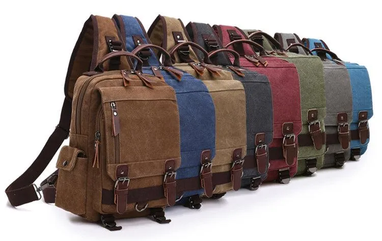 Exquisite Outdoor Canvas Crossbody Bag Travel Shoulder Bag- Coffee