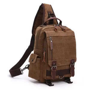 Exquisite Outdoor Canvas Crossbody Bag Travel Shoulder Bag- Coffee