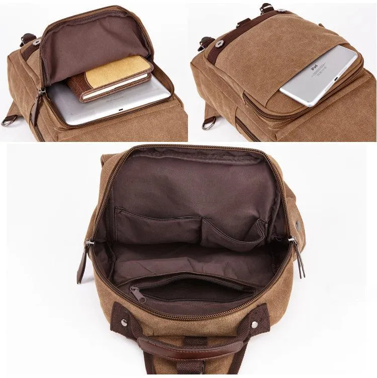 Exquisite Outdoor Canvas Crossbody Bag Travel Shoulder Bag- Grey