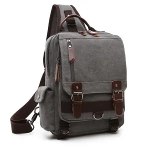 Exquisite Outdoor Canvas Crossbody Bag Travel Shoulder Bag- Grey