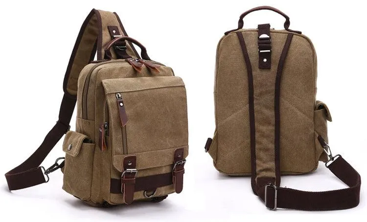 Exquisite Outdoor Canvas Crossbody Bag Travel Shoulder Bag- Grey