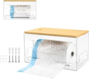Extra Large Trash Bag Holder Dispenser Acrylic Garbage Bag Dispenser Roll Holder Under Sink Acrylic Wall Mounted Kitchen Trash Bag Dispenser Organizer
