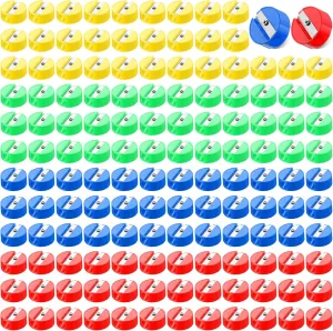 Fainne 800 Pcs Pencil Sharpeners Bulk for Kids Pocket Sized Mini Manual Pencil Sharpener for Crayon Round Handheld School Supplies Classroom Prizes Party Favors, Multicolor