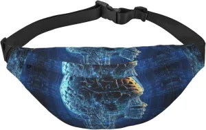 Fanny Pack for Women Men Crossbody Waist Packs Artificial Intelligence Brain Belt Bag Hip Bum Bag for Running Hiking, Black