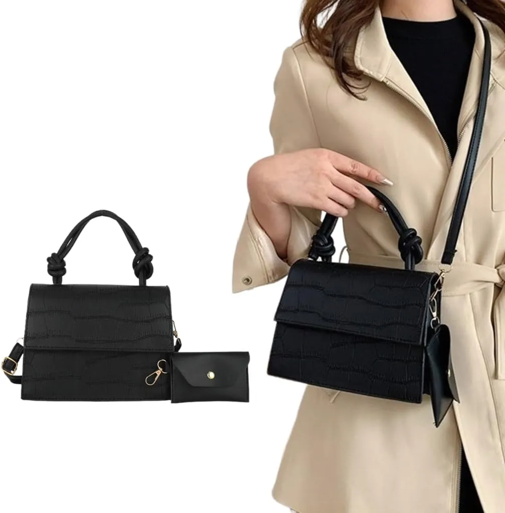 Fashion Shoulder Bag Large Capacity Crossbody Bag for Women Versatile Handbag Square Bag PU Bag with Small Purse