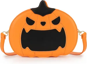 Fecialy Halloween Pumpkin Crossbody Bag Novelty Devil Shoulder Bag Horror Halloween Funny Purses
