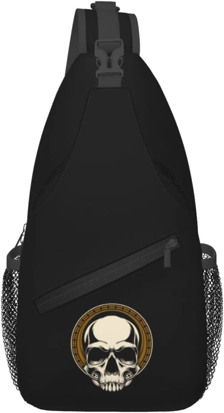 Ferocious Skeleton Showing Its Teeth Crossbody Bags For Women Men Chest Backpack Gym Shoulder Bag Travel Outdoor Sports Casual Crossbody Bags