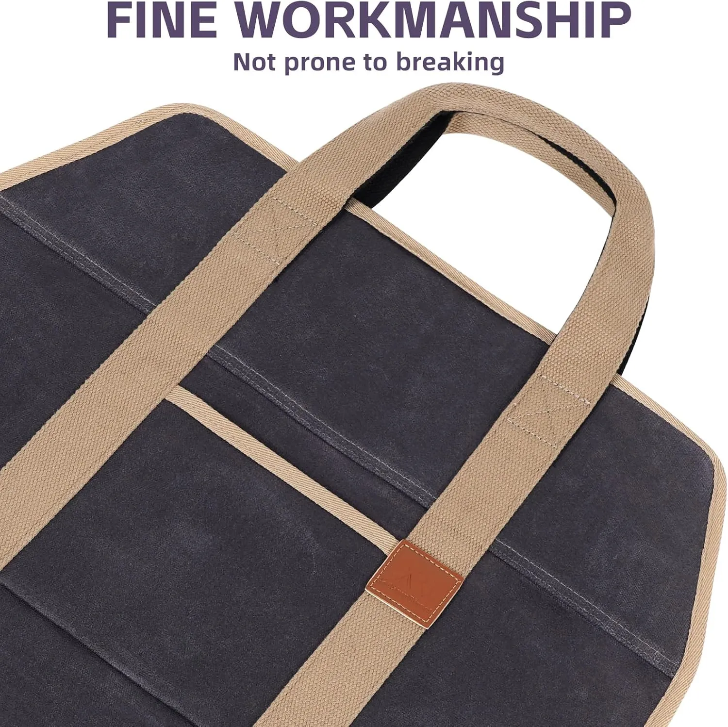Firewood Carriers with Handles - 39×18Inch Log Carrier | Package Waxed Canvas Firewood Bag Carrier | Water Resistant Firewood Tote Wood Carrying Bag for Camping Indoor - Grey
