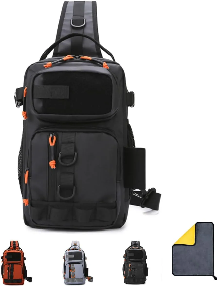 Fishing Backpack Tackle Storage Bag with Rod Holder,Lightweight Outdoor Water-Resistant Fish Shoulder Storage Bag
