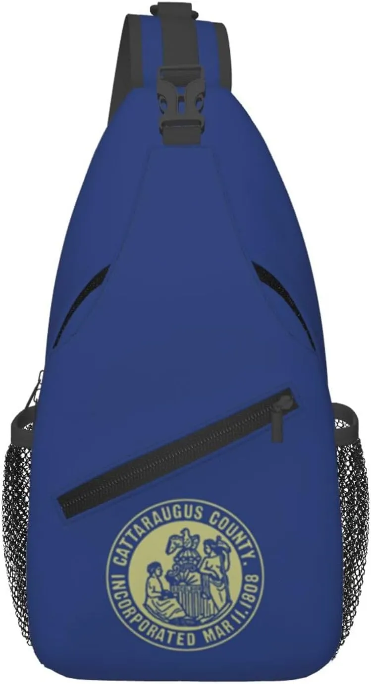 Flag Of Cattaraugus County, New York Crossbody Bags For Women Men Chest Backpack Gym Shoulder Bag Travel Outdoor Sports Casual Crossbody Bags
