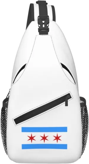 Flag Of Chicago, Illinois (1933-1939) Crossbody Bags For Women Men Chest Backpack Gym Shoulder Bag Travel Outdoor Sports Casual Crossbody Bags