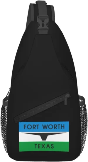 Flag Of Fort Worth, Texas (1968-2004) Crossbody Bags For Women Men Chest Backpack Gym Shoulder Bag Travel Outdoor Sports Casual Crossbody Bags