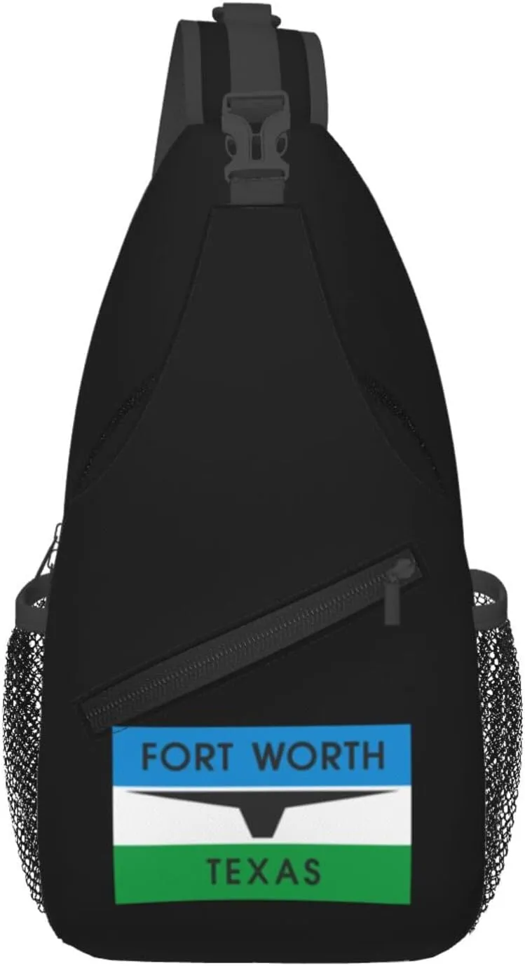 Flag Of Fort Worth, Texas (1968-2004) Crossbody Bags For Women Men Chest Backpack Gym Shoulder Bag Travel Outdoor Sports Casual Crossbody Bags