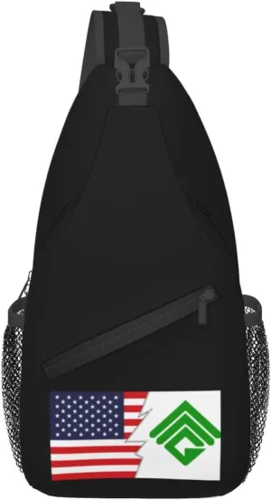 Flag Of Grandview, Missouri And America Crossbody Bags For Women Men Chest Backpack Gym Shoulder Bag Travel Outdoor Sports Casual Crossbody Bags