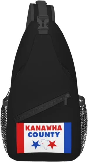 Flag Of Kanawha County, West Virginia Crossbody Bags For Women Men Chest Backpack Gym Shoulder Bag Travel Outdoor Sports Casual Crossbody Bags