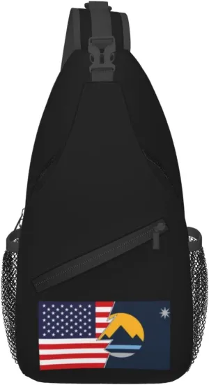 Flag Of Reno, Nevada And America Crossbody Bags For Women Men Chest Backpack Gym Shoulder Bag Travel Outdoor Sports Casual Crossbody Bags