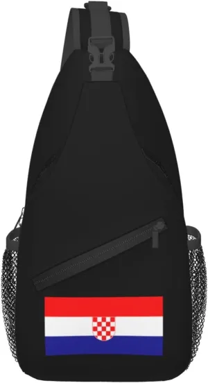 Flag of the Croat minority in Serbia and Montenegro Crossbody Bags For Women Men Chest Backpack Gym Shoulder Bag Travel Outdoor Sports Casual Crossbody Bags