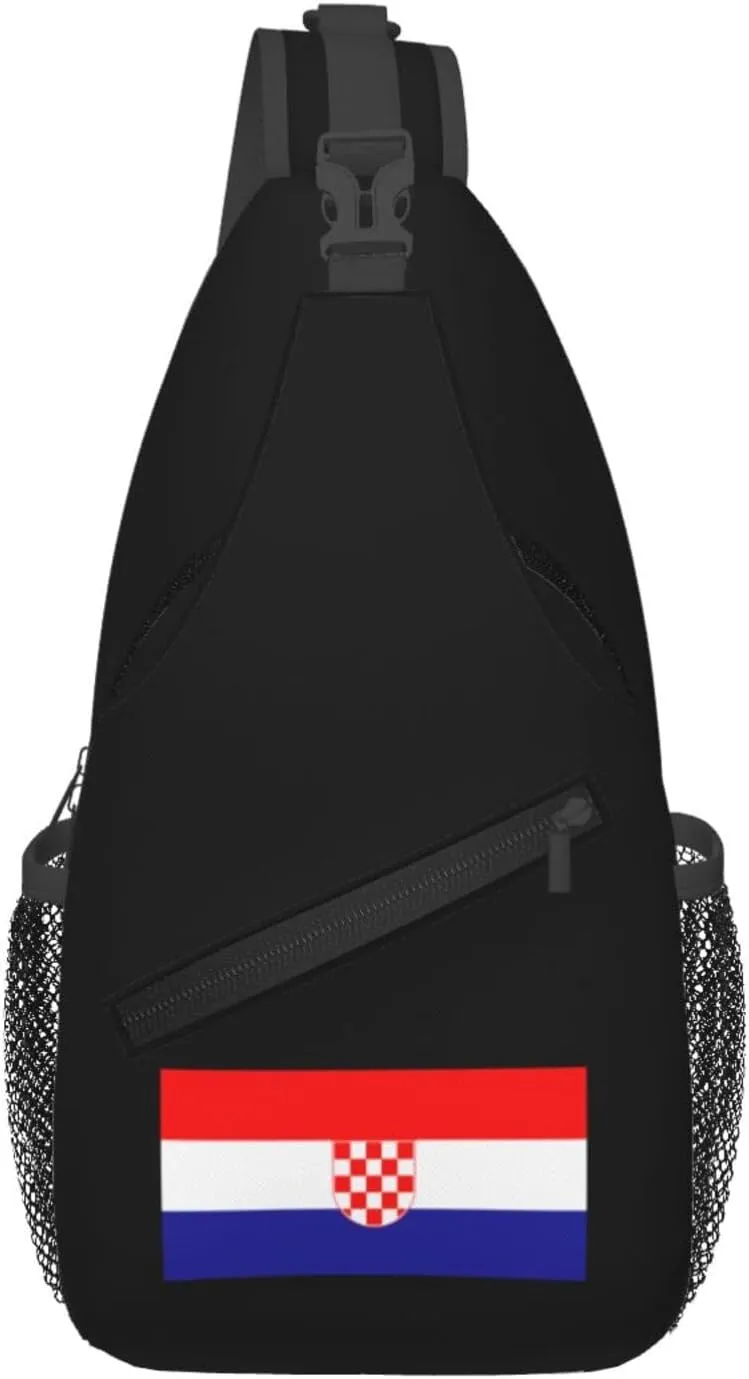 Flag of the Croat minority in Serbia and Montenegro Crossbody Bags For Women Men Chest Backpack Gym Shoulder Bag Travel Outdoor Sports Casual Crossbody Bags