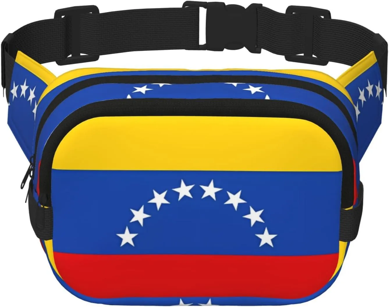 Flag of Venezuela Printed Fashion Crossbody Bag, Hiking Waist Bag, Square Double Layer Travel and Fitness Shoulder Bag