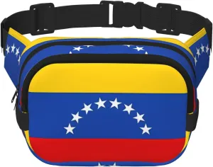 Flag of Venezuela Printed Fashion Crossbody Bag, Hiking Waist Bag, Square Double Layer Travel and Fitness Shoulder Bag