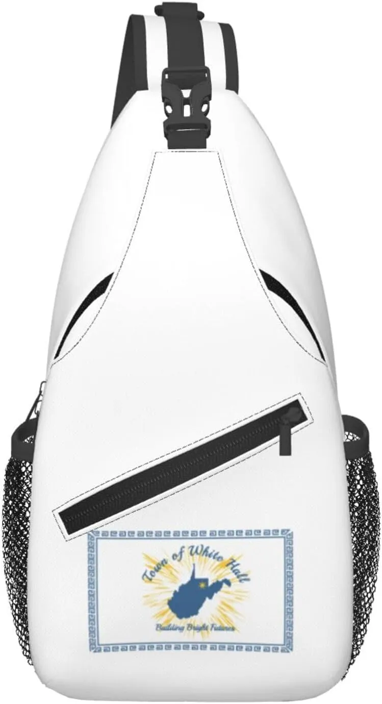 Flag Of White Hall, West Virginia Crossbody Bags For Women Men Chest Backpack Gym Shoulder Bag Travel Outdoor Sports Casual Crossbody Bags