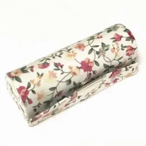 Floral Silk Brocade Empty Jewelry Lipstick Case with Mirror Cosmetic Packaging Boxes Lip gloss Tube Lip Balm Container 12pcs/lot (white (12 pcs))