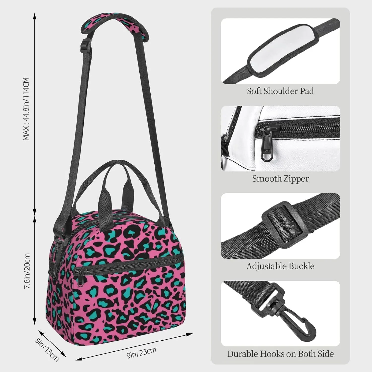Flower,Lunch Bag for Women Cute Lunch Bag For Work,Flower with Stalks and Leaves Blooming,Insulated Lunchbag Lunch Tote With Adjustable Strap For Office Picnic Beach,Blue Yellow
