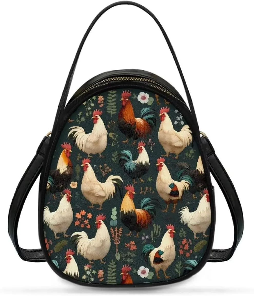 Flowers Crossbody Bags for Women, PU Leather Cross Body Wallet Phone Holder Top Handle Shoulder Bag Travel Handbag