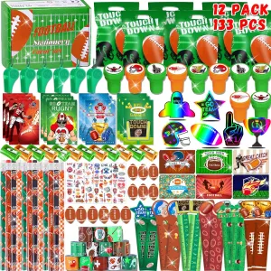 Football Party Favors, Football Stationery Set Includes Whistles Slap Bracelet Football Party Favors for Kids Adults Football Goodie Bags Bulk Fillers Classroom Party Supplies