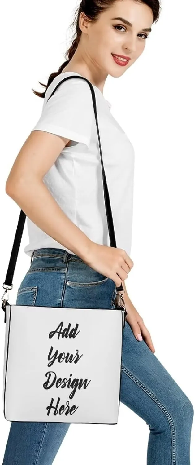 FOR U DESIGNS Bucket Bags for Women PU Leather Christmas Crossbody Bag with Adjustable Strap Cute Shoulder Bag