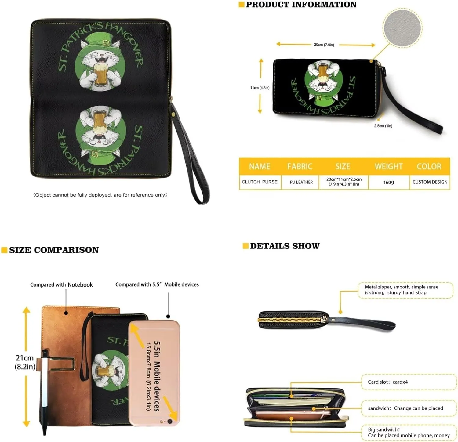 FOR U DESIGNS Purse and Wallet Set for Women Travel Leather Hobo Crossbody Bags St. Patrick's Day Satchel Bags