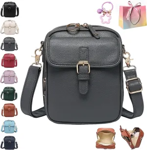 Forcipower Crossbody Leather Bag, Collaboraten1 Crossbody Leather Bag for Women, Large Capacity Mini Crossbodys Bags