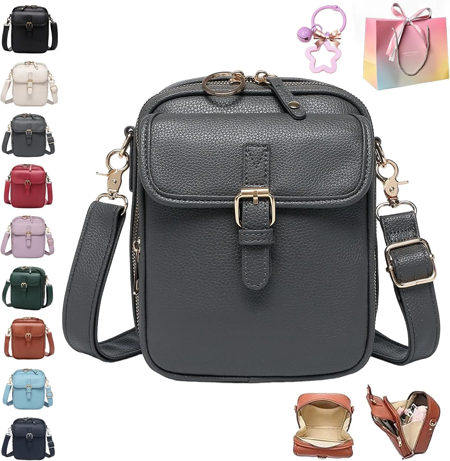 Forcipower Crossbody Leather Bag, Collaboraten1 Crossbody Leather Bag for Women, Large Capacity Mini Crossbodys Bags