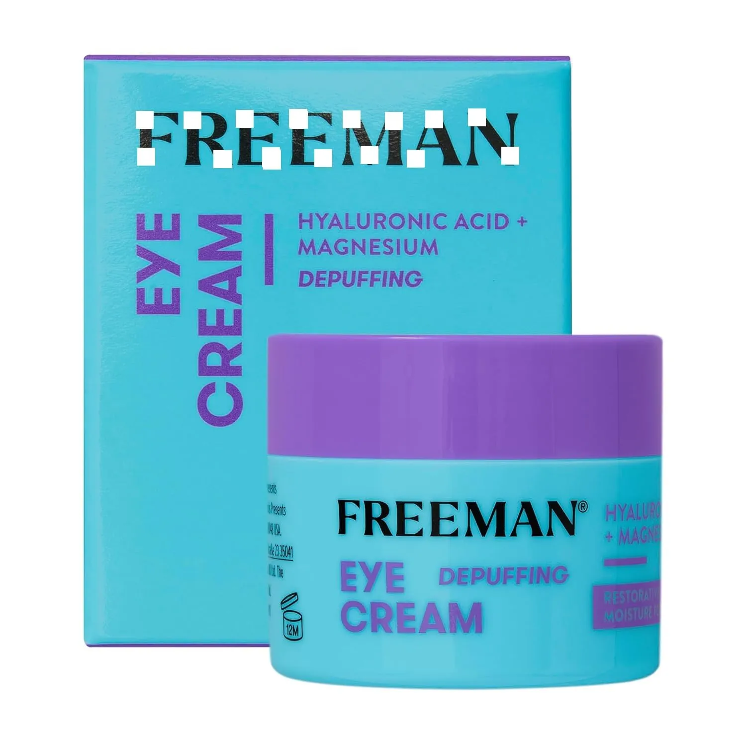 Free.man Eye Cream, Moisturizing Under Eye Cream For Dull & Tired Eyes, Brightens & Depuffs Undereye Skin, Helps Dark Circles, Infused With Magnesium & Hyaluronic Acid, 0.5 fl.oz./ 15 mL Jar