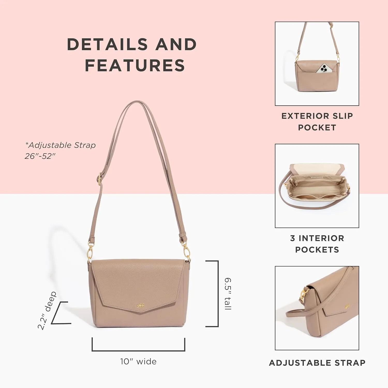 Freshly Picked Classic Crossbody Bag for Women - Stylish Handbag and Crossbody Purse Made with Premium Vegan Leather