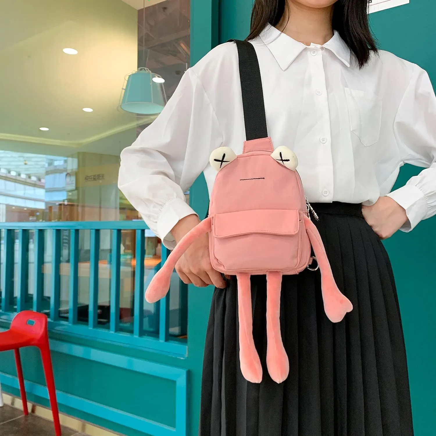 Frog Crossbody Handbags For Women Men Cute Shoulder Bag Nylon Sling Chest Bag Casual Travel Hiking Daypack