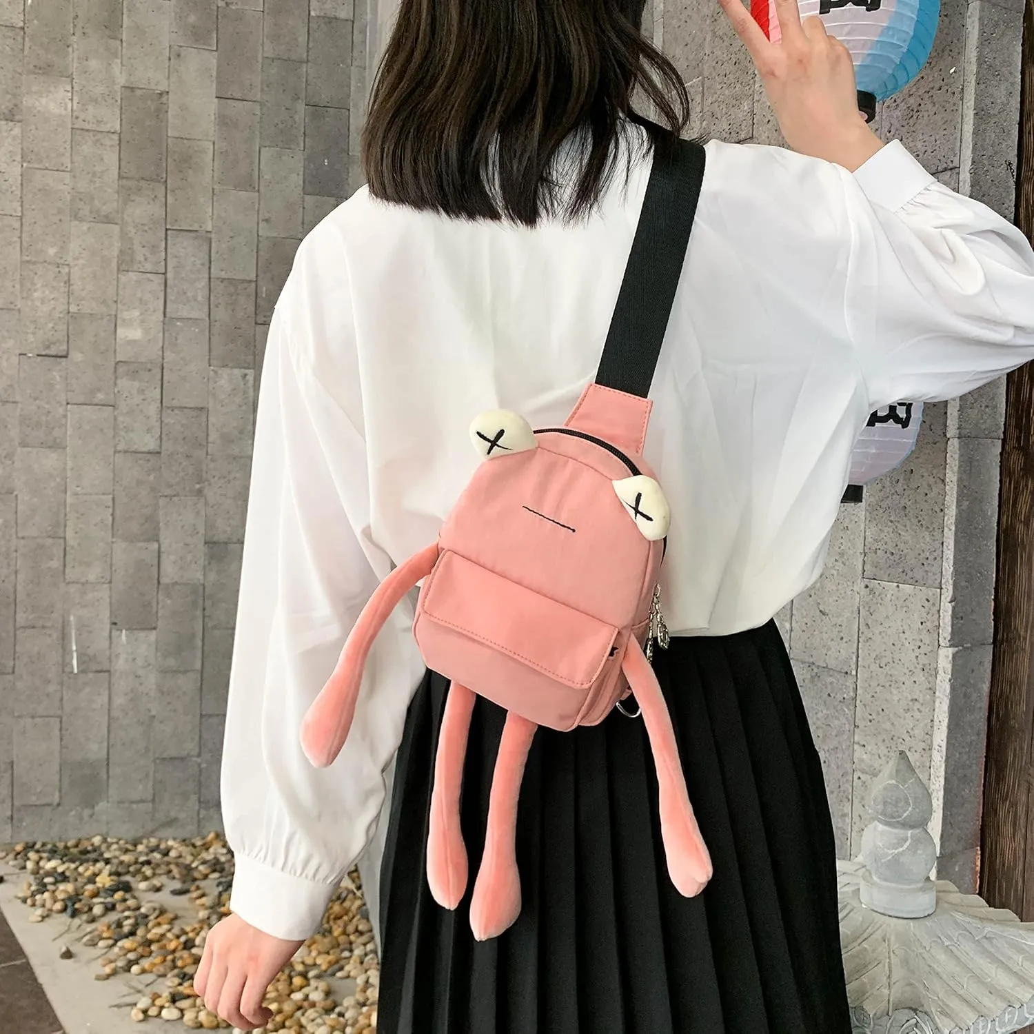 Frog Crossbody Handbags For Women Men Cute Shoulder Bag Nylon Sling Chest Bag Casual Travel Hiking Daypack