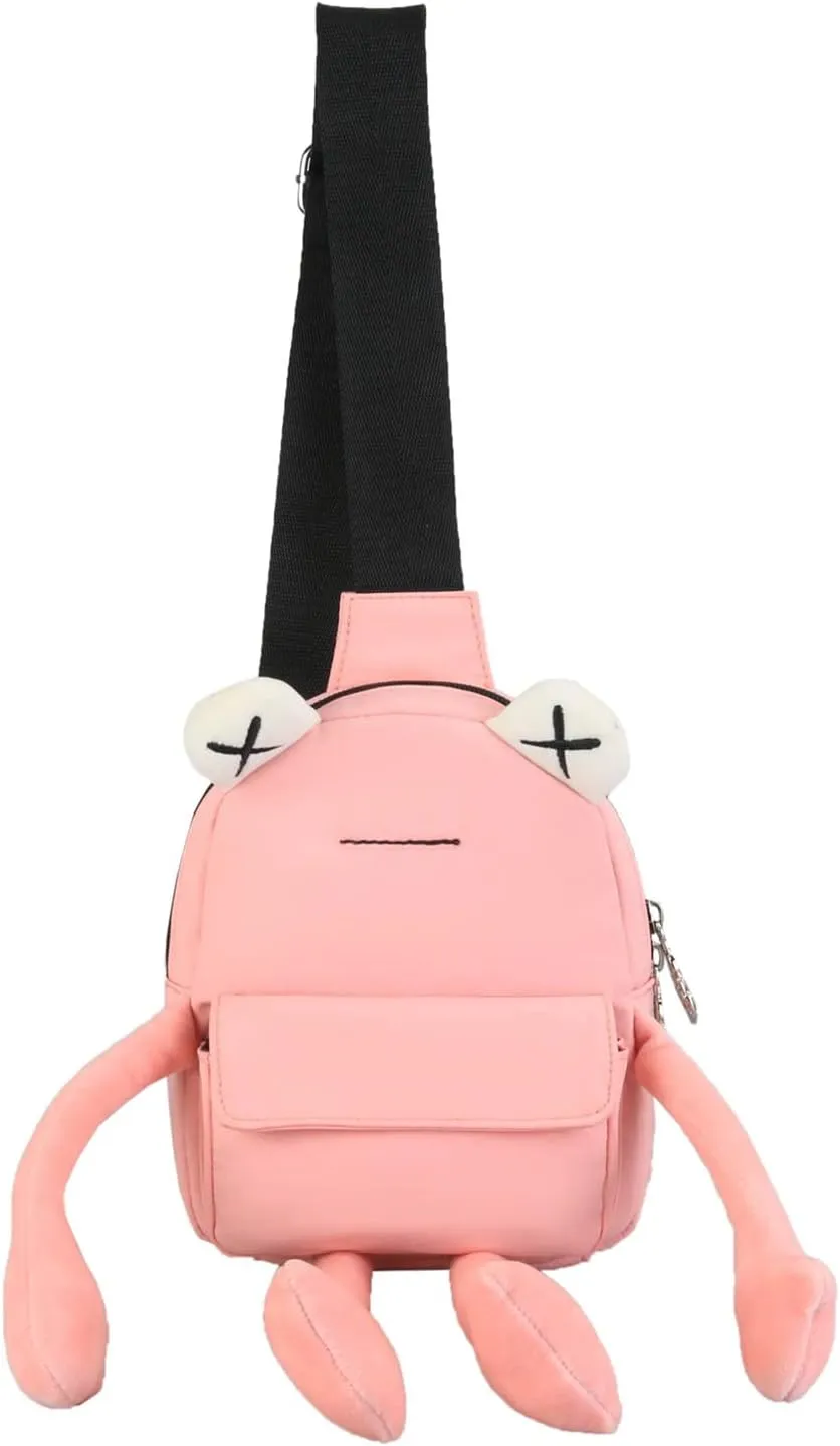 Frog Crossbody Handbags For Women Men Cute Shoulder Bag Nylon Sling Chest Bag Casual Travel Hiking Daypack