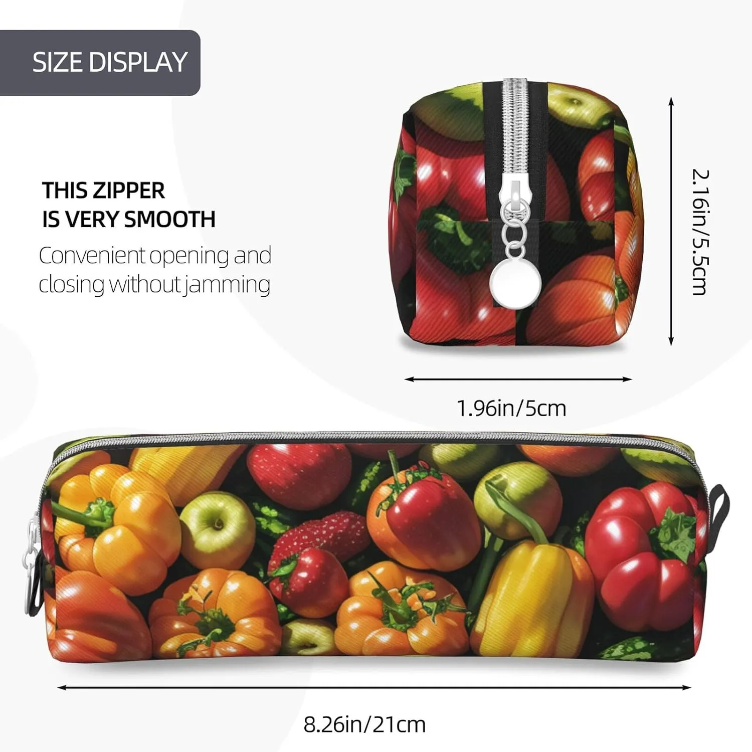 Fruit And Vegetables Pencil Case Pu Leather Cute Small Pencil Case Pencil Pouch Storage Bag With Zipper