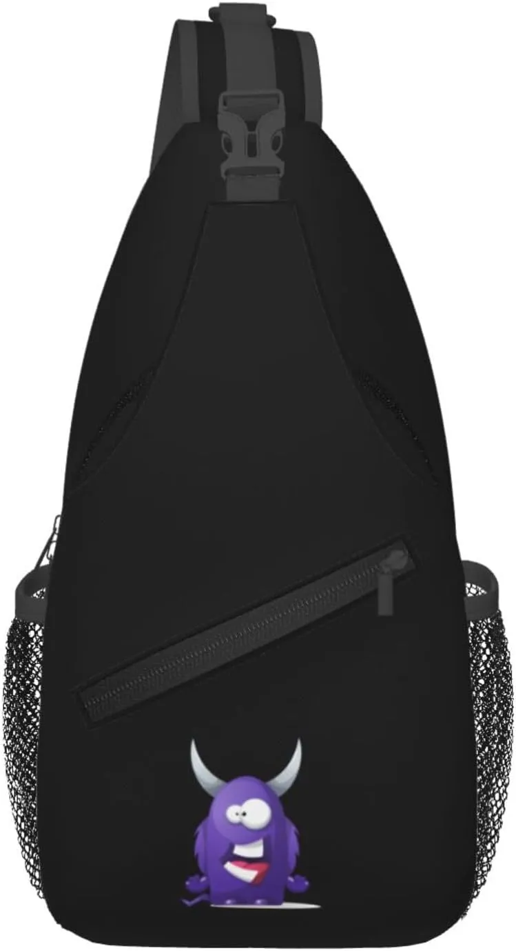 Funny Monsters Crossbody Bags For Women Men Chest Backpack Gym Shoulder Bag Travel Outdoor Sports Casual Crossbody Bags