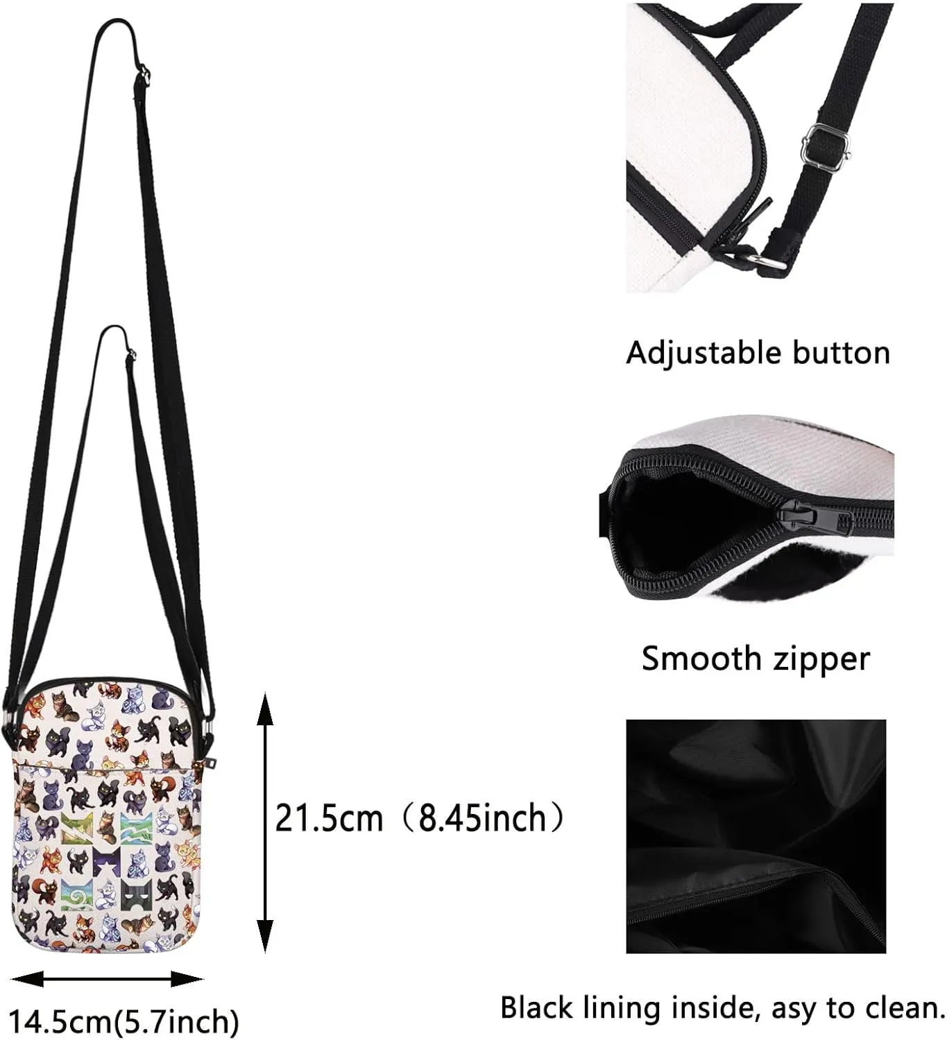 Funny W Cats Crossbody Bag Cute B-uestar Cats Gift Join The Revolution Burn It Down Crossbody Bag Shadow-clan Cat Merch
