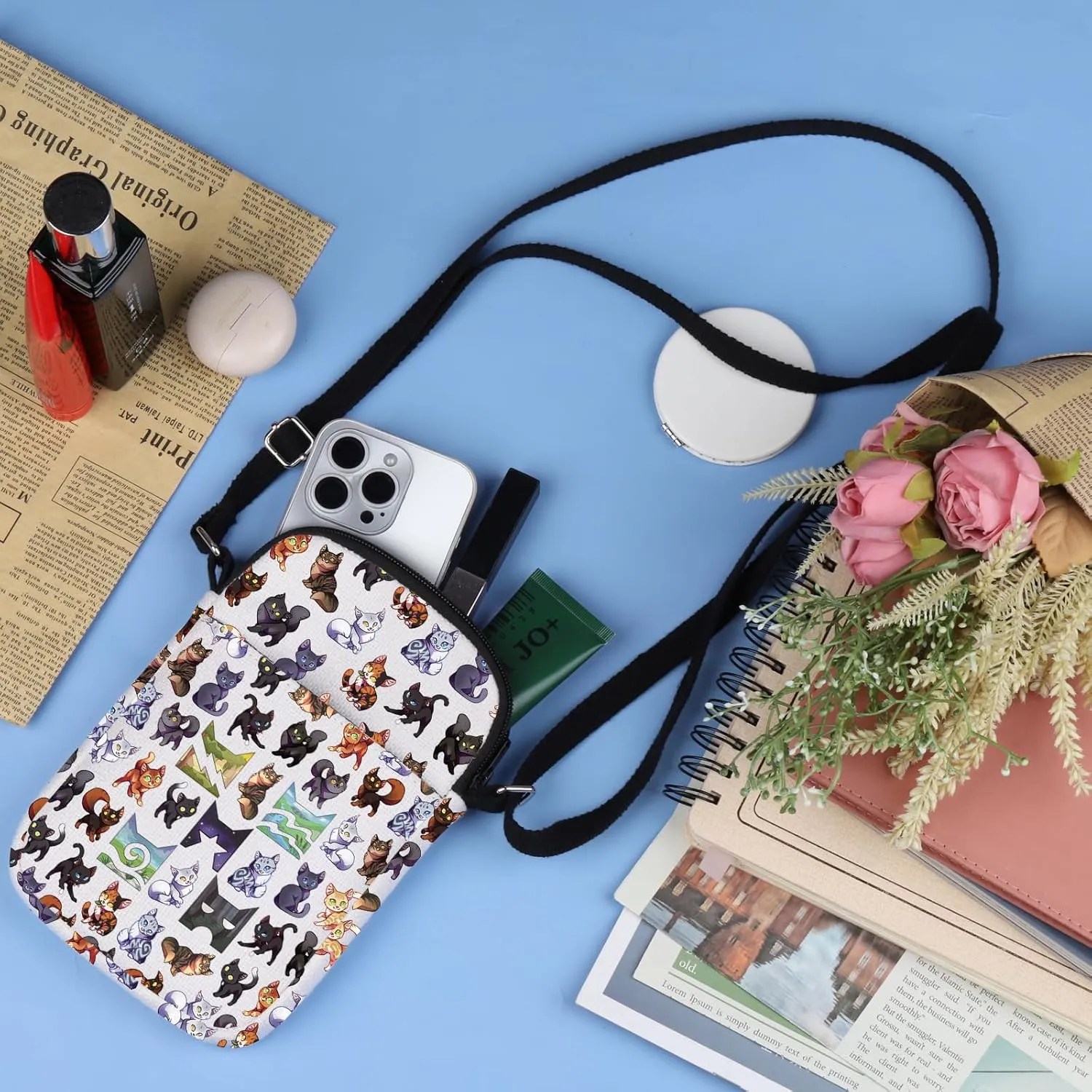Funny W Cats Crossbody Bag Cute B-uestar Cats Gift Join The Revolution Burn It Down Crossbody Bag Shadow-clan Cat Merch