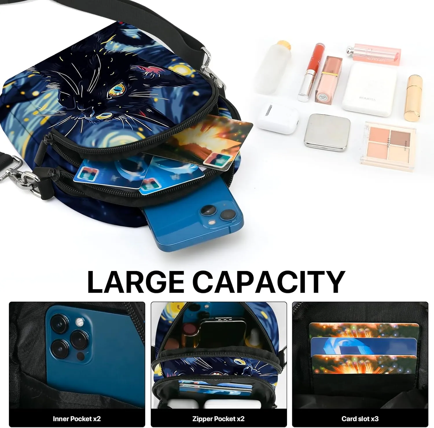FyLybois Small Crossbody Bags for Women Casual Cell Phone Bag Wallet Purse Waterproof with Card Slots Adjustable Strap