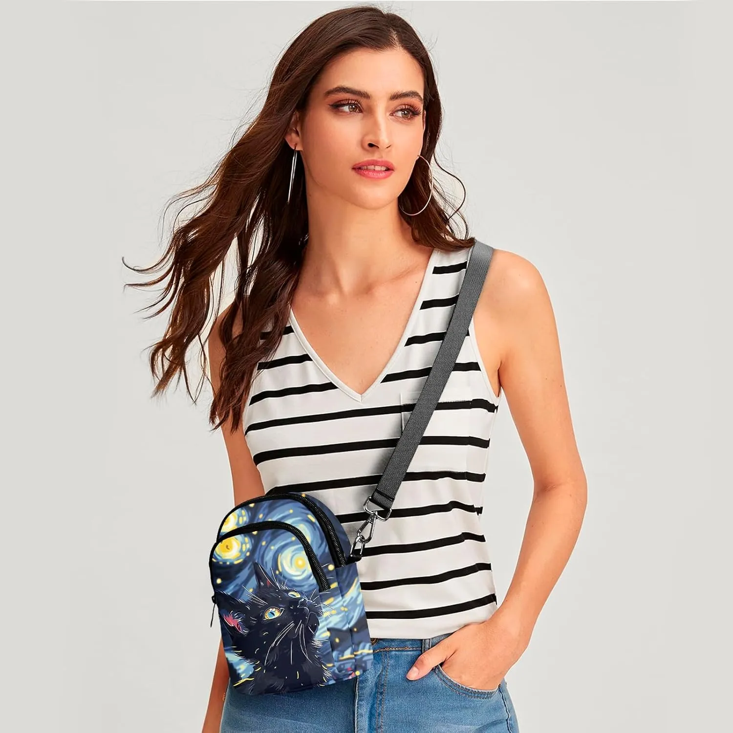 FyLybois Small Crossbody Bags for Women Casual Cell Phone Bag Wallet Purse Waterproof with Card Slots Adjustable Strap
