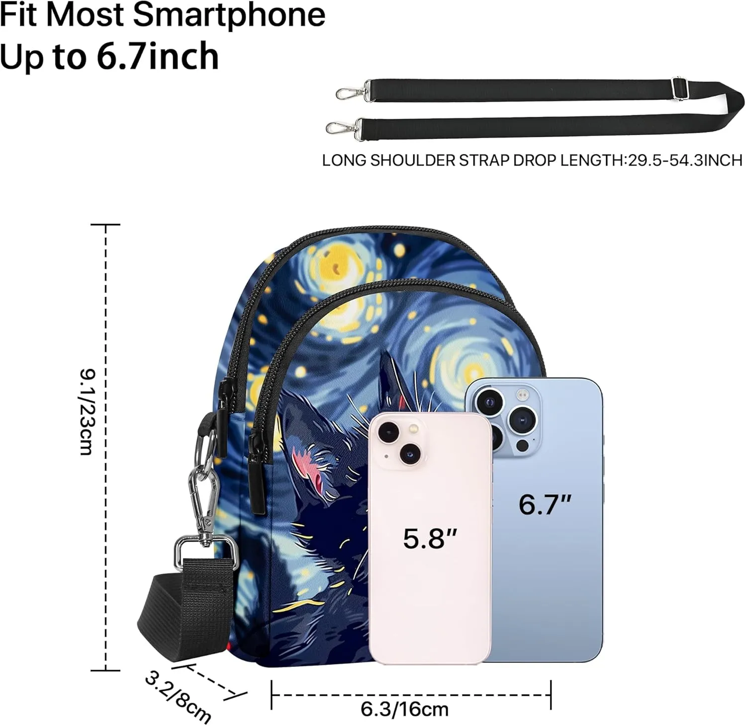 FyLybois Small Crossbody Bags for Women Casual Cell Phone Bag Wallet Purse Waterproof with Card Slots Adjustable Strap