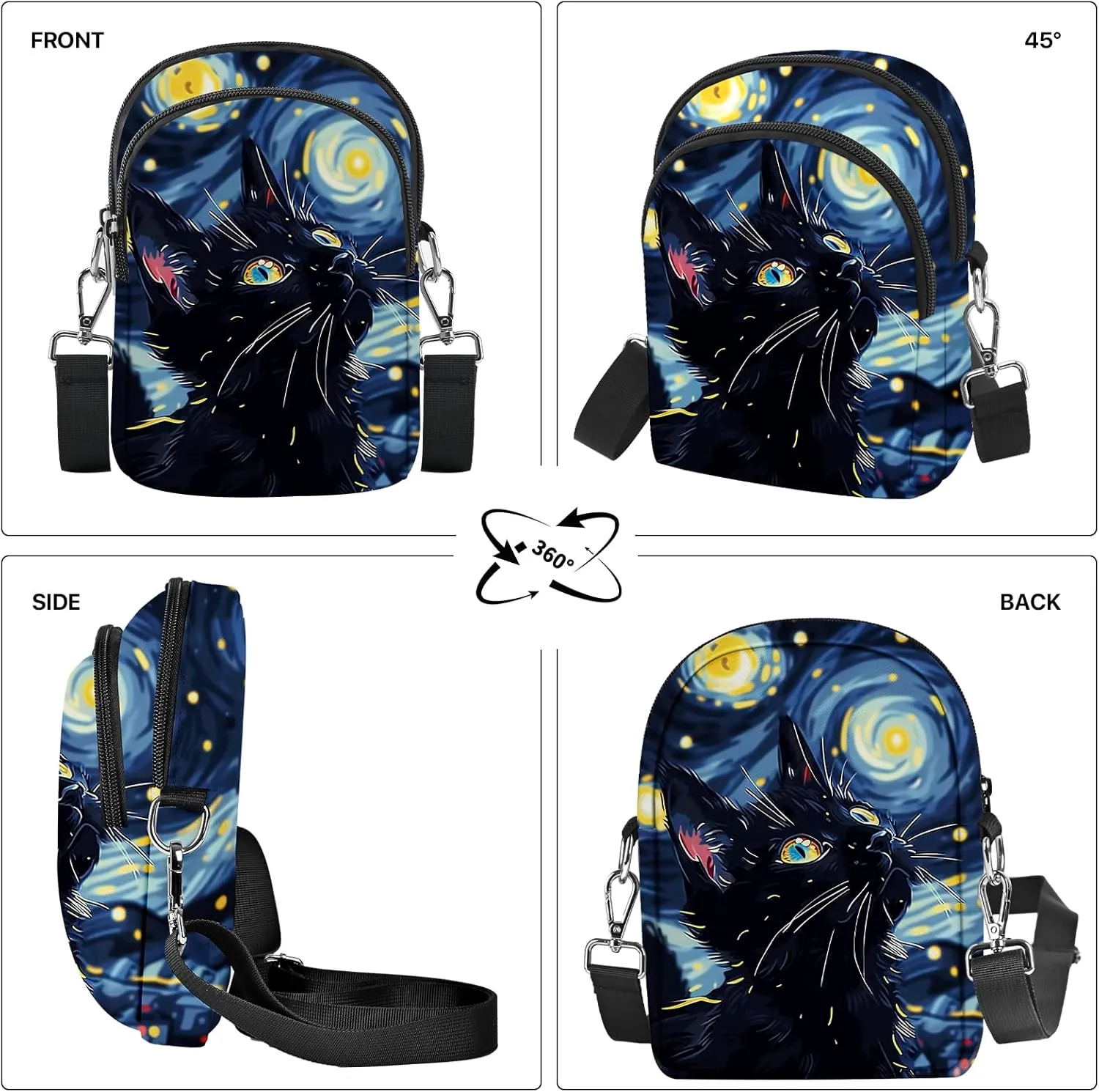 FyLybois Small Crossbody Bags for Women Casual Cell Phone Bag Wallet Purse Waterproof with Card Slots Adjustable Strap
