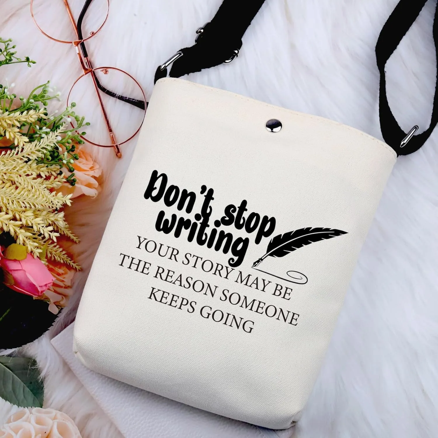G2TUP Creative Writer Don't Stop Writing Makeup Bag - Future Author Cosmetic Bag - Novelist Appreciation Gift - Zipper Travel Bag (Stop Writing X)