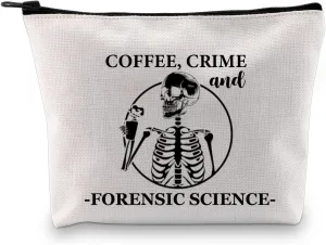 G2TUP Forensic Scientist Gift Coffee Crime And Forensic Science Makeup Bag Forensic Science Investigator Cosmetic Bag Criminologist Gift Travel Bag (And Forensic Science White Bag)