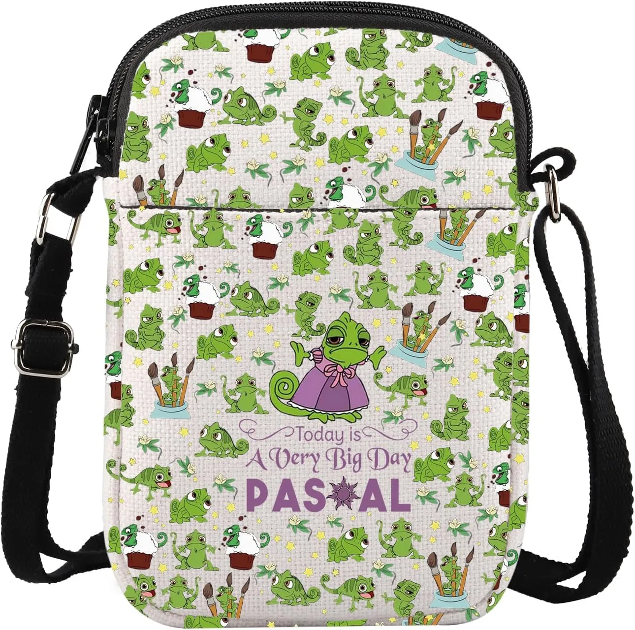 G2TUP Princess Chameleon Crossbody Bag Chameleon Lover Gifts Today Is a Very Big Day Chameleon Shoulder Bag