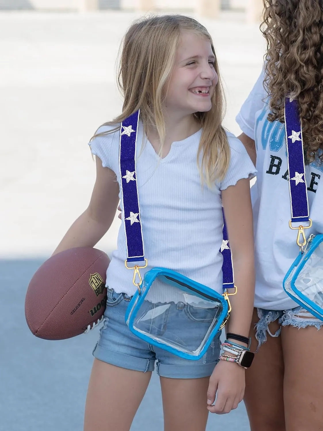Game Day Beaded Purse Strap Stadium Football Stars Bag Strap Game Day Concert Clear Crossbody Handbag Replacement Strap